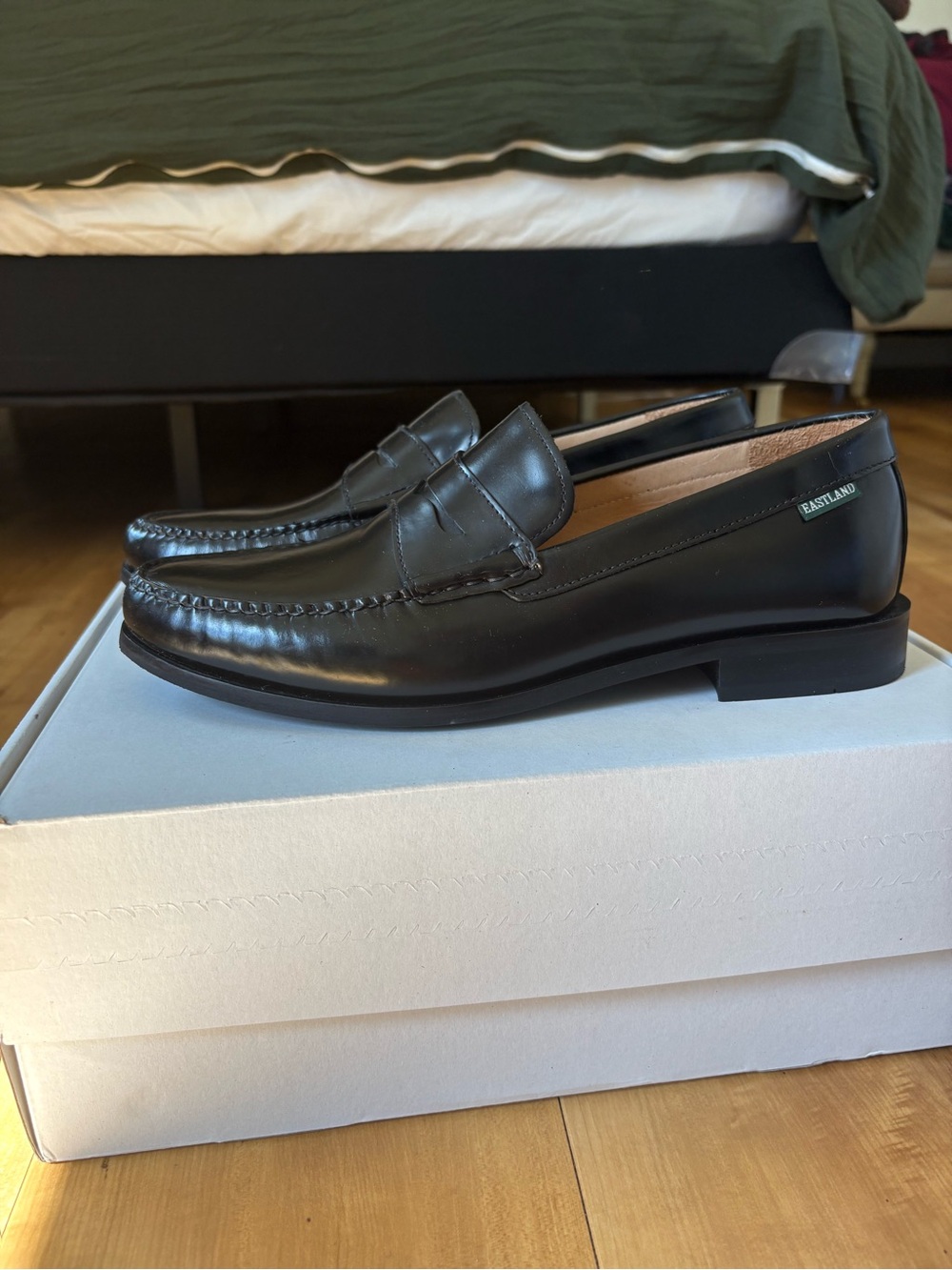Eastland Black Leather Penny Loafers for Men